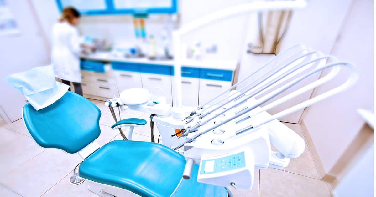 Dentist chair in a dentist office
